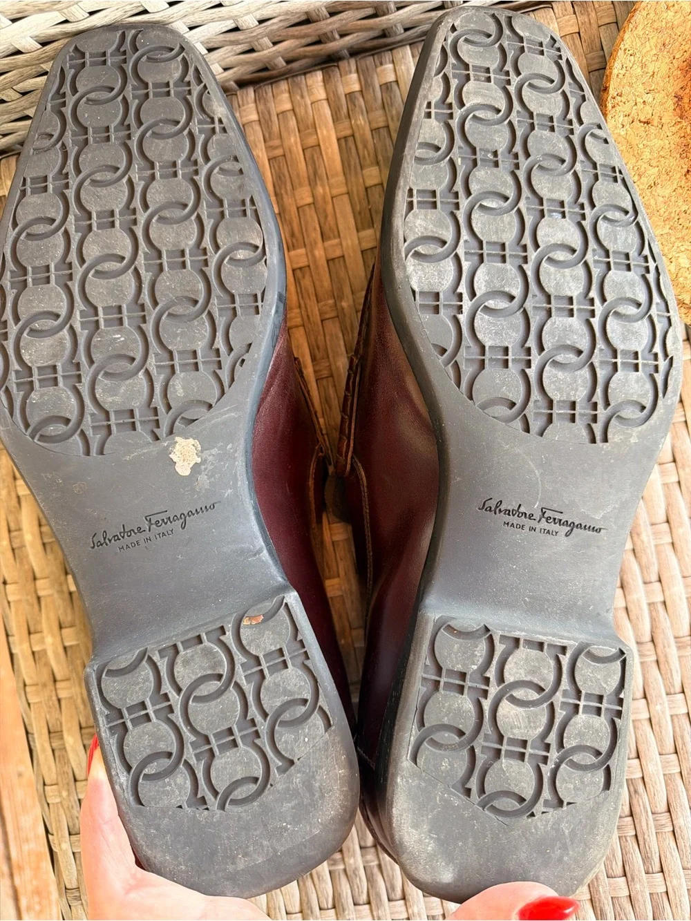 Salvatore Ferragamo Dark Brown Leather Slip-On Loafers